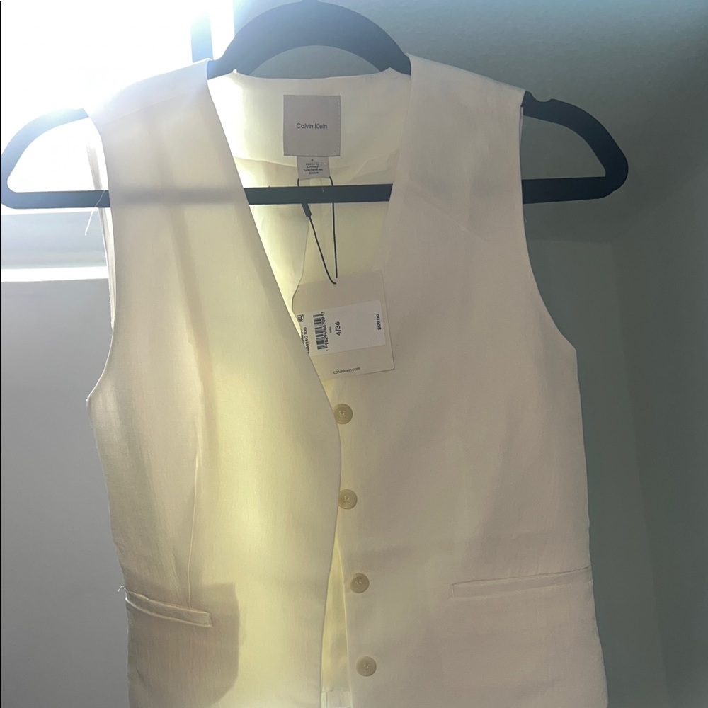 Calvin Klein Cream Button-Up Vest